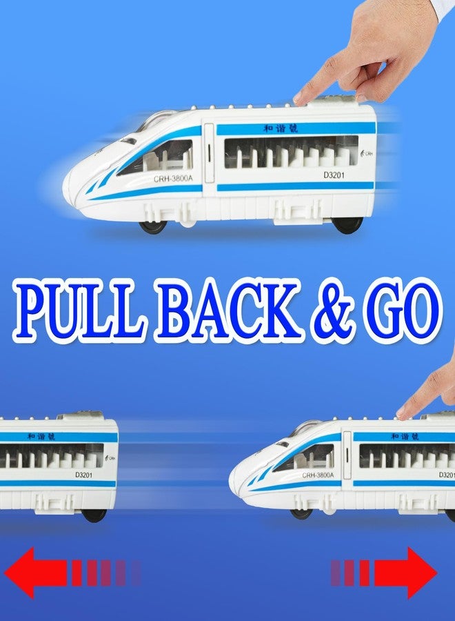 OTONOPI Toy Train Set, Die-cast Bullet Train with Magnetic Connectors, Subway High Speed Locomotive Toy Car, Track Raillway for Kids Boys and Girls Age 3 Up, Pack of 4 Pcs - Image 3